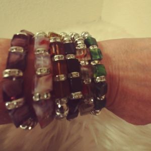 Murano Square Bead Bracelet Bundle